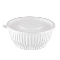 大成企業 成型麵碗 + 蓋子套裝 白色 大 196mm, 50套