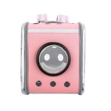 리스펫 반려동물 이동 투명 멀티 백팩, 핑크, 1개