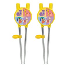 LE BARN 韓文字印花雙手用學習筷 2入, 混色, 1組