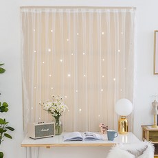 Ants 雪紡紗層窗簾, 米色 + 隨機發貨窗簾綁帶