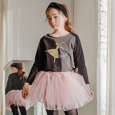 pied a terre 女童 Wannabe 芭蕾舞女演員長袖 T 恤 4509