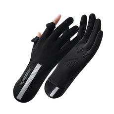 bebehome 涼感透氣冰絲防曬騎行手套 一字款, 黑色