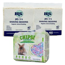 제이알에스 햄스터 쉐이빙 베딩 3-4 15L x 2p + 칩시 케이프레쉬 종이베딩 콘페티 5L, 1세트