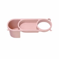 2合1壁掛吹風機置物架 附強力黏膠 26.5 x 9.5 x 8.5cm, 1個, 北歐粉