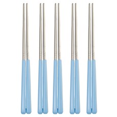 RAONNURI 彩色筷子 5雙, 筷子 5雙, 天藍色