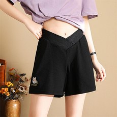 귀요미 강아지 자수 와이드 임산부 반바지