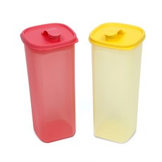 Tupperware 方形水瓶熱帶 2L x 2 件套, 粉色, 黃色