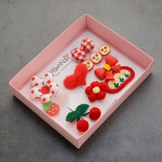 HanNal 女童蓬鬆按扣髮夾禮品組