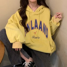 엘쏘 여성용 FINLAAND 오버 사이즈 후드 티셔츠