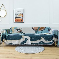 I Love Home 藝術印花流蘇全蓋式沙發套, TYPE1
