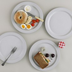 Bylim 圓形大餐盤, 淺灰色, 單品, 4個