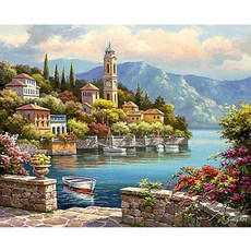 Rising寶石十字繡DIY和平村莊, 單一顏色, 1個