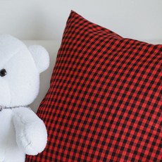 천팜 20수 해피 할리데이 빈티지 체크 패브릭 원단 1305, 레드, 1개