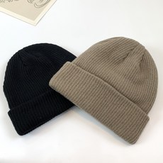 Lemida 羅紋針織休閒毛帽 2入