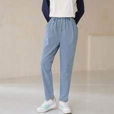 빼빼 여성용 밴딩 슬림 배기 청바지