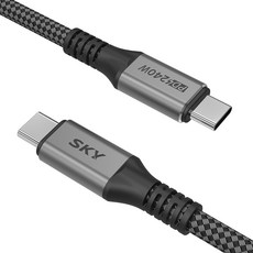 SKY Bit USB4 4K Thunderbolt 4 相容 40Gbps PD Type-C to Type-C 傳輸線 240W, 1.2m, 黑色, 1個