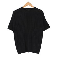 플레이즈 남성용 라운드넥 꽈배기 니트 슬림핏 티셔츠