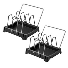 MONACO OLIVE Jenon 平底鍋鍋蓋整理架 2入, 黑色