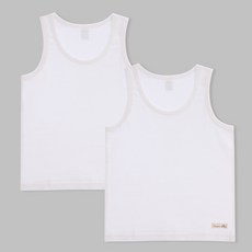 Organic Boom 男童素色網眼背心 2入
