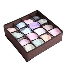 All-high 內衣襪子折疊分隔收納盒 16 咖啡色 16格 320 x 320 x 100 mm, 1個