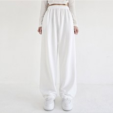 Planday 女性專用 人生版型W長腿效果 隱藏式束帶刷毛寬褲 短版