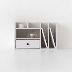 MARKET B Polabo 迷你收納架 C型, 1個, 白色松木貼皮, 3層