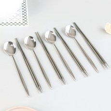 Bogen Kingdom 4人韓式湯匙筷子組, 湯匙 4p + 筷子 4p, 緞面, 1套