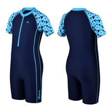 쿠기어드벤쳐 남아용 집업 반팔 반전신 수영복 KB-M747