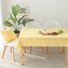 Chanmi Design 迷你格子色織桌布, 黃色