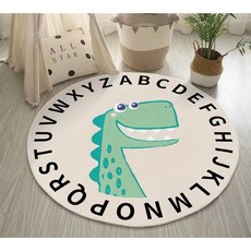 So&Young圓形圓形可水洗腳踏墊, 恐龍