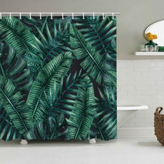 北歐自然設計浴簾 A05 120*180cm+塑膠掛鉤 白色 12入, 1套