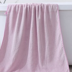 PDS Living 簡約圖案大型海灘巾 290g, 直紋紫色, 1個