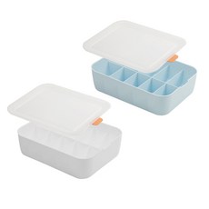 Booth Market分層內衣收納盒套組10白+10藍, 1組