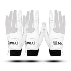 PGA 女用合成皮高爾夫手套 2102F 左手用2入 + 右手用套組, 白色