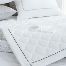 gBEDDING Oblige高密度棉質素色絎縫薄床墊, 白色