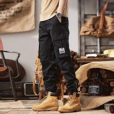 男款水洗剪裁彈性鬆緊帶工裝束口褲 YXP17