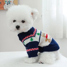 PASTEL PET 寵物冬季圍巾熊針織衫, 1個, 海軍藍