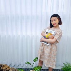 EVERYDAY FANCY 兒童夏季透氣格紋連身裙
