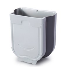 簡約風格掛式折疊多用途垃圾桶, 灰色