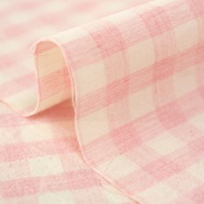 Chouchou Room 混色水洗格紋布料 C-267, 粉紅色