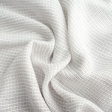 寬幅亞麻混紡網紗布料, 白灰色