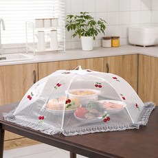 蕾絲折疊式桌巾 六角形 櫻桃 灰色, 1個