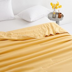 素色大豆纖維涼被 1.6kg, 黃色的