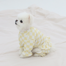 초코펫하우스 강아지 오가닉 파자마 올인원, 옐로우, 1개