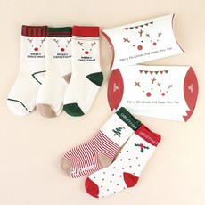 cocobdorothy 兒童聖誕襪 Holly 5雙 + 盒子5入 禮盒組