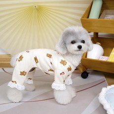 Coco studio 寵物托托蕾絲連身衣, 象牙白, 1個