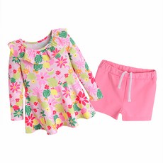 curlysue 女童款荷葉邊防曬連身裙+內褲套裝 C232SMS08P