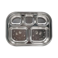 르번 국산 신비아파트 겹쳐지는 스텐 식판 5구, 혼합색상, 1개