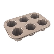 金色6孔可麗露烘焙模具, 1個