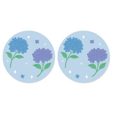 플라이토 실리콘 컬러풀 디자인 컵받침, 수국, 2개